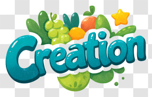 Creation Logo - Creation Fruity Lettering Transparent PNG
