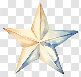 Watercolor Painting - Decorative Five-pointed Star Transparent PNG