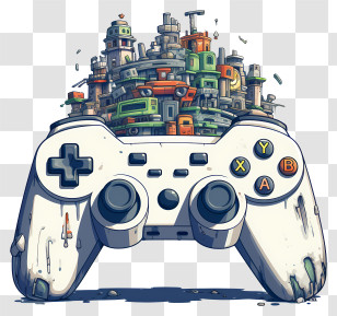 Futuristic Cityscape - Creative Game Controller With Cityscape Design Transparent PNG