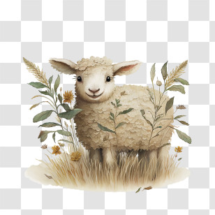 Lammas - Cute Sheep In Pasture Transparent PNG