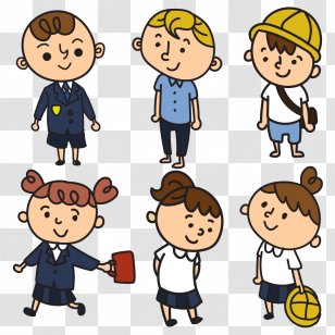 Student Cartoon Uniform Illustration - National Primary School - Vector Doll Transparent PNG