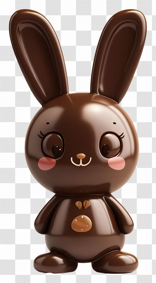 Cartoon Chocolate Bunny - Cute Chocolate Bunny For Easter Transparent PNG