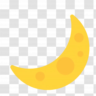 Crescent Moon Emoji - Yellow Crescent Moon Illustration Transparent PNG