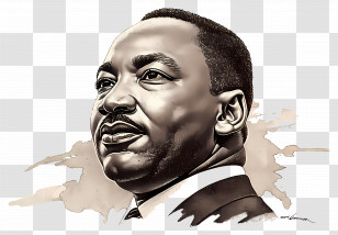 Martin Luther King Day - Inspirational Portrait Illustration Transparent PNG