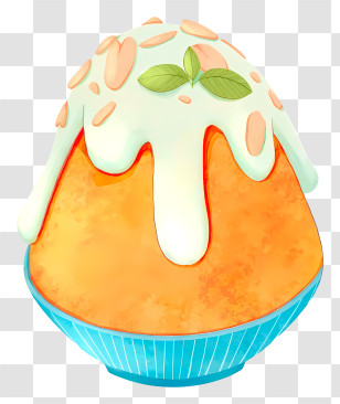 Orange Cake - Delicious Shaved Ice Dessert Transparent PNG