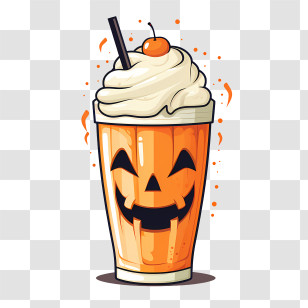 Pumpkin Milkshake - Pumpkin Milkshake With Whipped Cream Transparent PNG