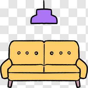 Icon - Cozy Yellow Sofa With Lamp Transparent PNG