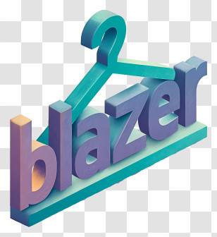 Blazer Logo - 3D 'Blazer' Clothing Sign With Hanger Transparent PNG