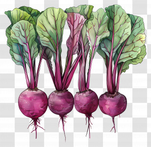 Beetroot - Purple Beetroot Plants With Leaves Transparent PNG