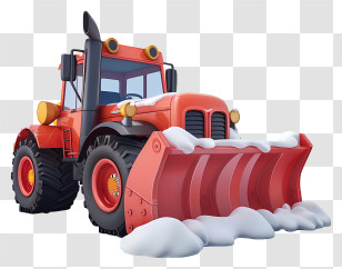 Snow Plough - Cartoon Snowplow Vehicle Illustration Transparent PNG