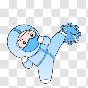 Icon - Fighter In Suit Kicking Virus Transparent PNG