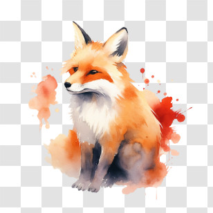 Fox - Watercolor Fox Illustration Transparent PNG