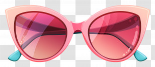 Girl Sunglasses - Pink Cat-Eye Sunglasses For Stylish Look Transparent PNG