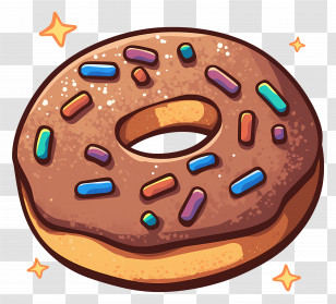 Chocolate Doughnut - Donut With Colorful Sprinkles Transparent PNG