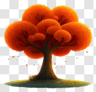 Animated Tree - Orange Tree In Autumn Transparent PNG