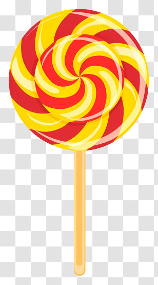 Lollipop - Red And Yellow Swirled Lollipop Transparent PNG
