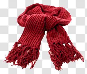 Red Scarf - Warm Red Knitted Scarf Transparent PNG
