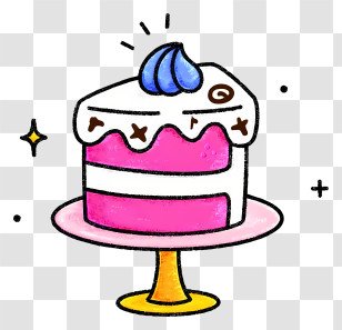 Pink Cake - Hand-drawn Pink Layer Cake Doodle Transparent PNG