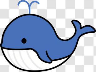Whale - Cartoon Blue Whale Illustration Transparent PNG