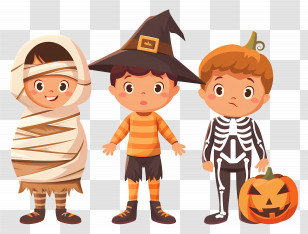Halloween Kids - Children In Creative Halloween Costumes Transparent PNG