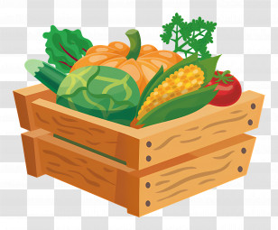 Vegetable Box - Wooden Crate With Vegetables Illustration Transparent PNG