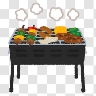 Fashion - Barbecue Grill With Food Transparent PNG