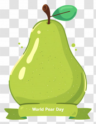 World Pear Day - Green Pear Illustration For World Pear Day Transparent PNG