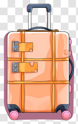 Lightweight Suitcase - Orange Travel Suitcase Illustration Transparent PNG