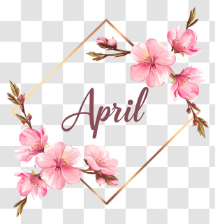Hello April - April With Beautiful Blossoms Transparent PNG