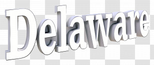 Delaware - Delaware State Name In Silver Typography Transparent PNG