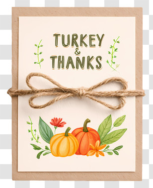 Thanksgiving Turkey Thanks - Turkey & Thanks Greeting Card Transparent PNG