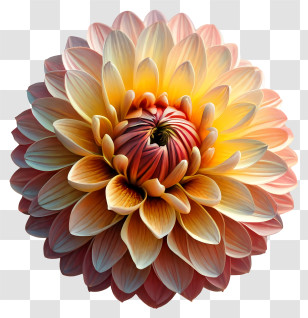 Dahl - Colorful Flower In Bloom Transparent PNG