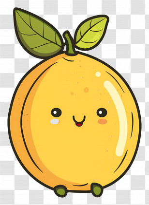 Lemon - Kawaii Style Cute Lemon Cartoon Transparent PNG