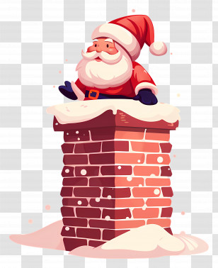 Santa Claus In Chimney - Santa Claus In Chimney Christmas Illustration Transparent PNG