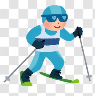 Ski - Skiing Cartoon Character Enjoying Winter Sports Transparent PNG