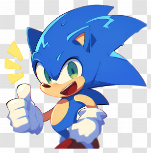 Sonic The Hedgehog - Dynamic Blue Hedgehog Character In Action Transparent PNG