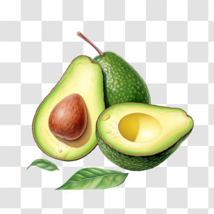 National Avocado Day
 - Fresh Green Avocado With Seed And Leaves Transparent PNG