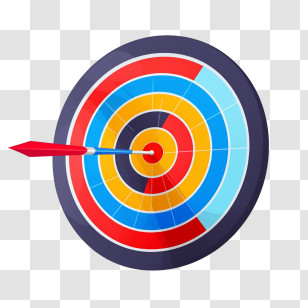 Target - Colorful Target With A Bullseye And Dart Transparent PNG