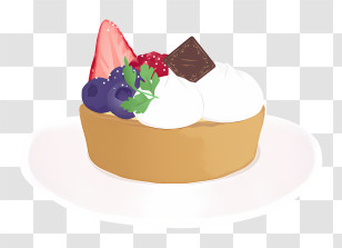 Chocolate Cake - Fruit Tart With Berries Transparent PNG