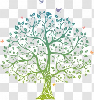 Tree Of Life Drawing - Flower - Tree, Birds Transparent PNG