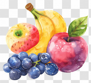 Fruit - Watercolor Assorted Fruits Illustration Transparent PNG