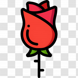 Red Flower - Red Rose Emoji Icon With Smiling Face Transparent PNG