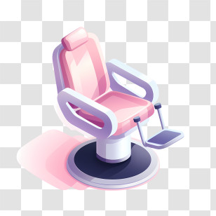 Hair Salon - Stylish Pink Modern Barber Chair Transparent PNG