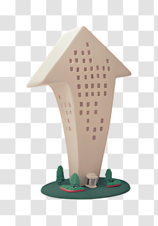 Icon - Arrow Shaped Building Transparent PNG