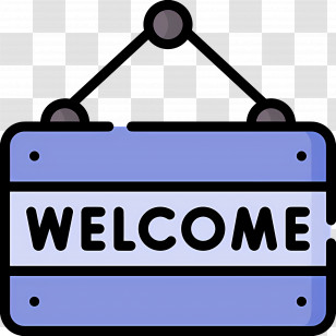 Welcome Sign - Blue Welcome Sign Transparent PNG
