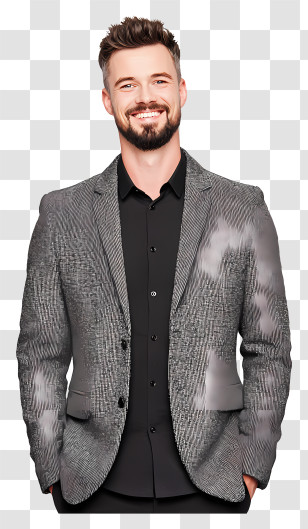 Businessman - Friendly Bearded Man In Grey Suit Transparent PNG