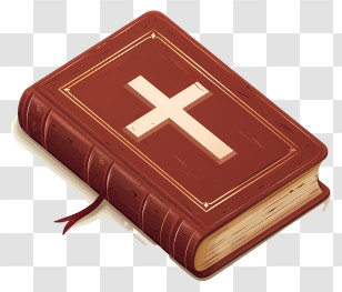 Bible - Brown Religious Holy Book With Cross Transparent PNG
