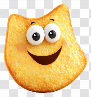 Cartoon Potato Chip - Smiling Cartoon Snack Transparent PNG