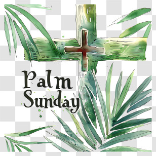 Palm Sunday - Palm Sunday Cross With Palm Leaves Transparent PNG