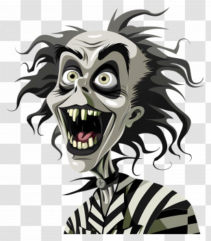 Beetlejuice - Scary Character With Crazy Hair Transparent PNG